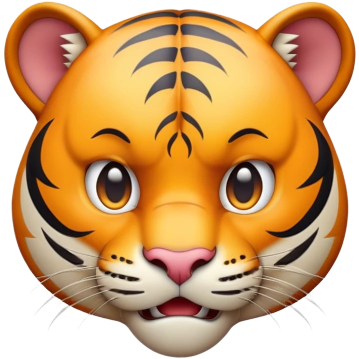Cinematic Comical Tiger Portrait Emoji, Head tilted dramatically with an exaggeratedly shocked expression, featuring a sleek, muscular build with wide, comically expressive eyes full of humorous disbelief, Simplified yet hilariously expressive features, highly detailed, glowing with a slightly sassy wild glow, high shine, dramatic yet playful, stylized with an air of quirky feline attitude, soft glowing outline, capturing the essence of a meme-worthy tiger that looks ready to side-eye its way into viral fame! emoji