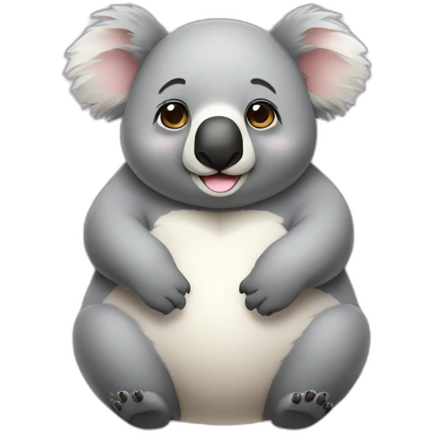 fat koala in love emoji