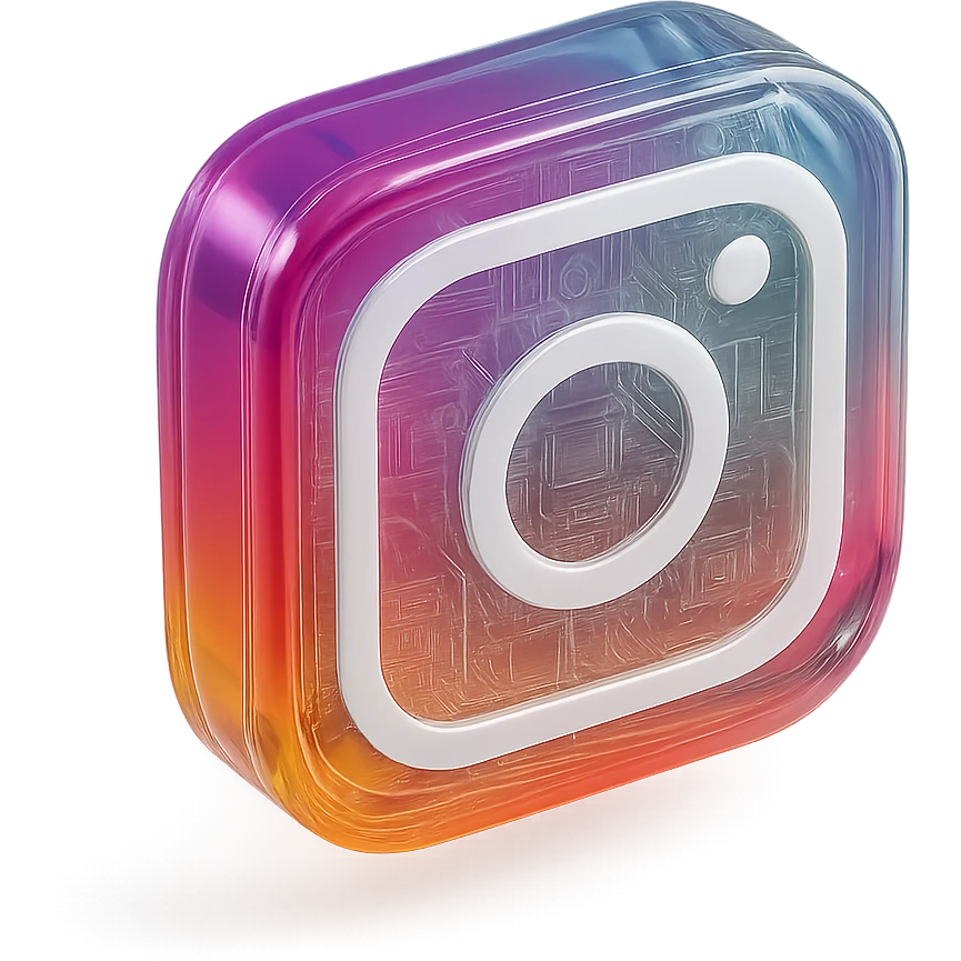 instagram logo, 3d glossy style emoji