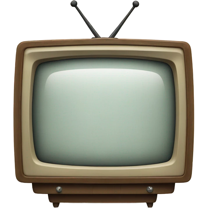 front view of a vintage television with a transparent screen emoji