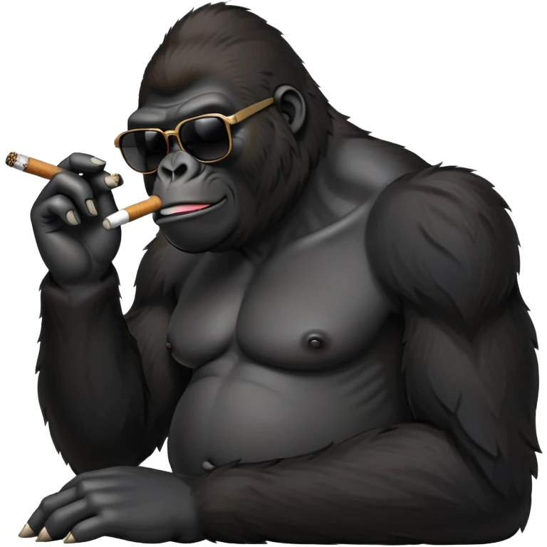 gorilla wearing sunglasses smoking a blunt  emoji