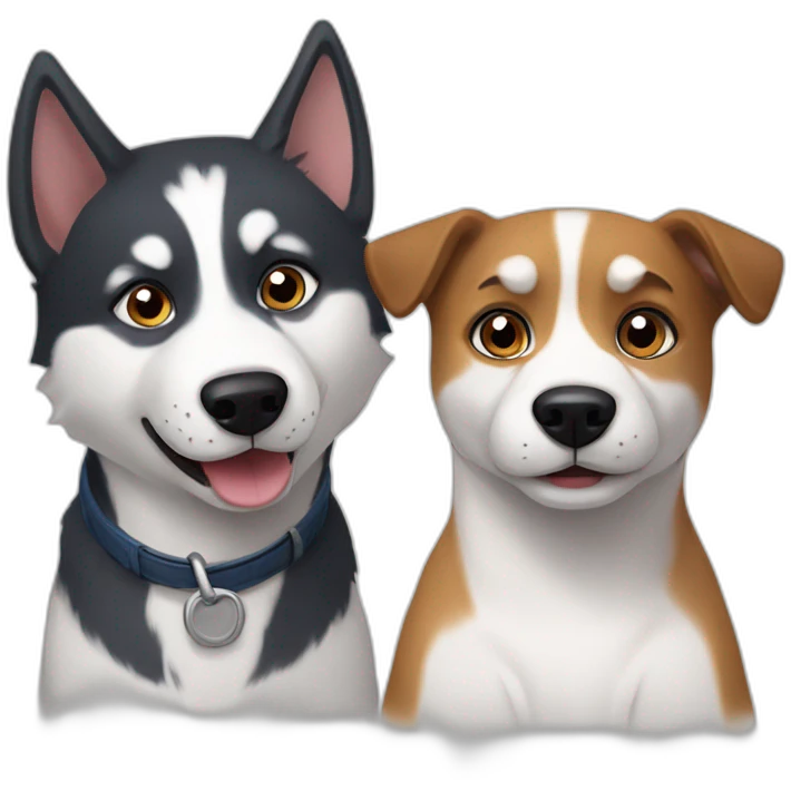 Husky and jack  Russel dog emoji