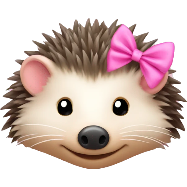 hedgehog with a pink bow emoji