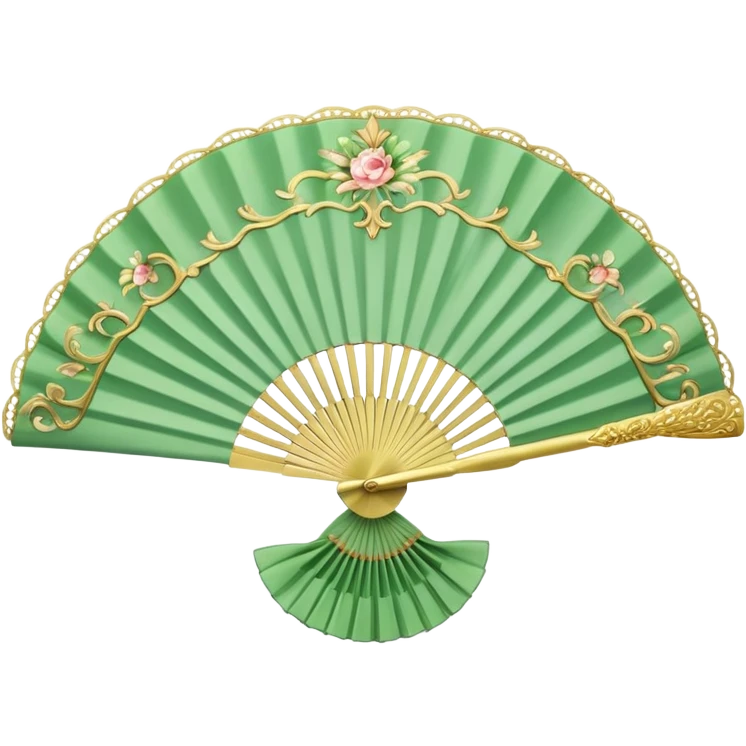 rococo green fan emoji
