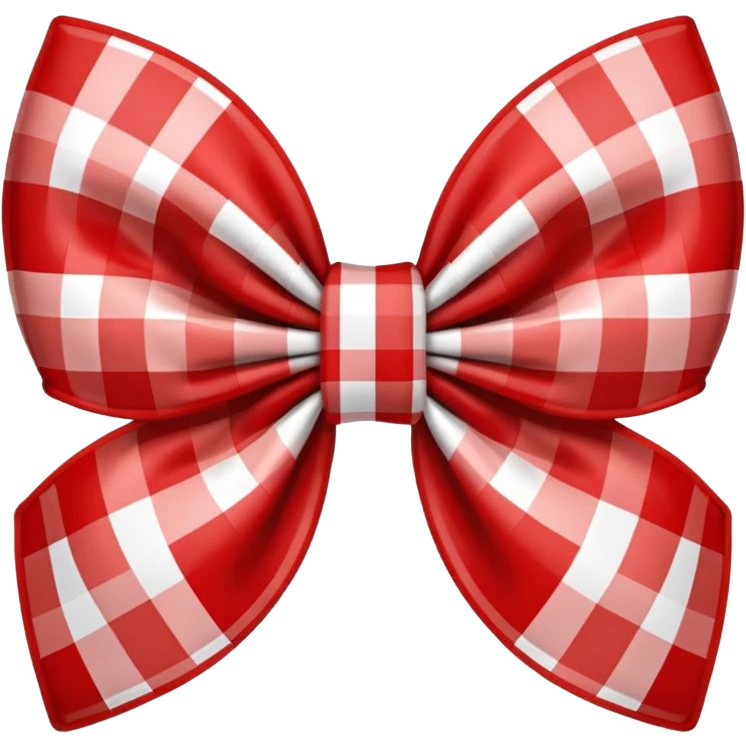 red and white plaid bow emoji