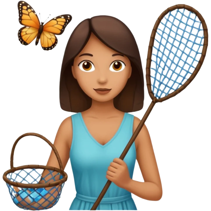 woman holding butterfly net emoji
