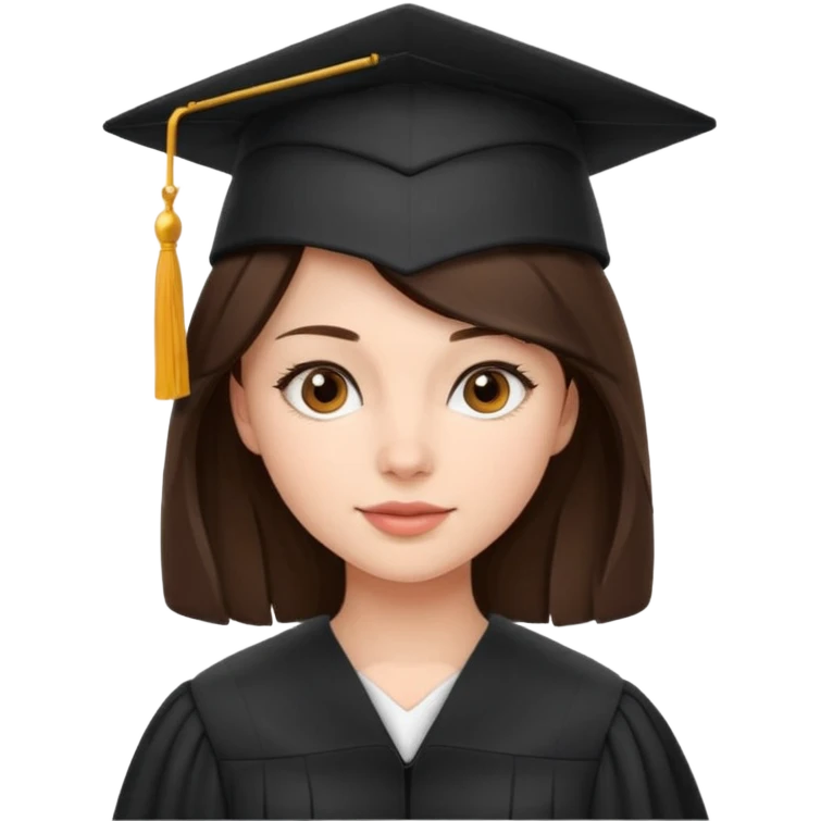girl student graduate in cocked hat brunette emoji