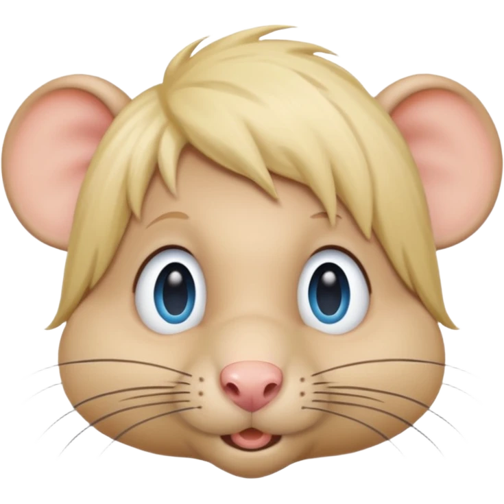 Male Rat with a blonde wig and blue eyes emoji