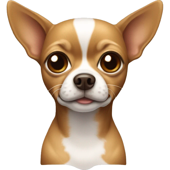 Brown chihuahua with white stripe down face emoji