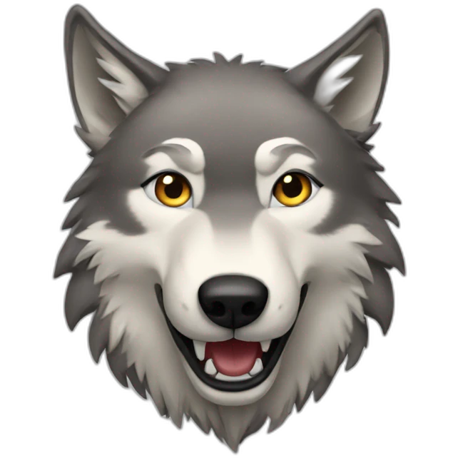 wolf happy emoji