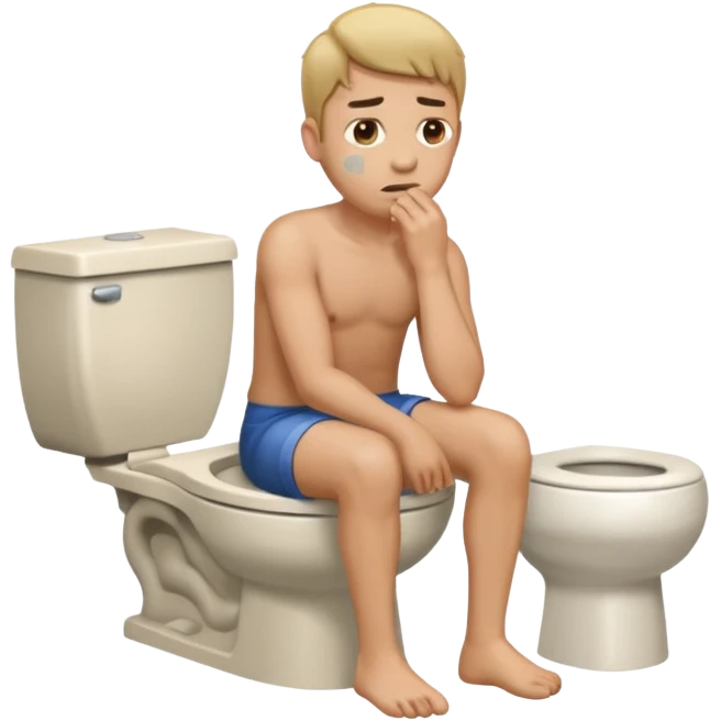 A man having diarrhea on the toilet emoji