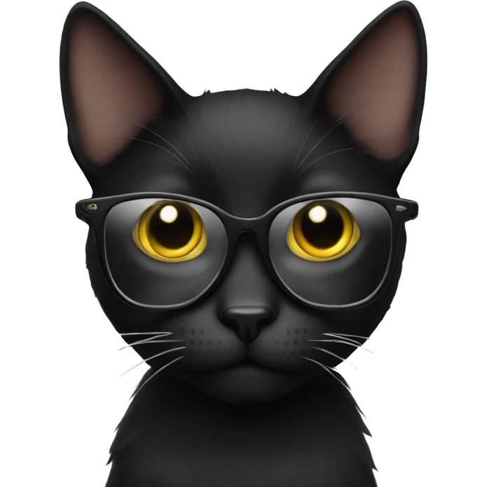 black cat with glasses emoji