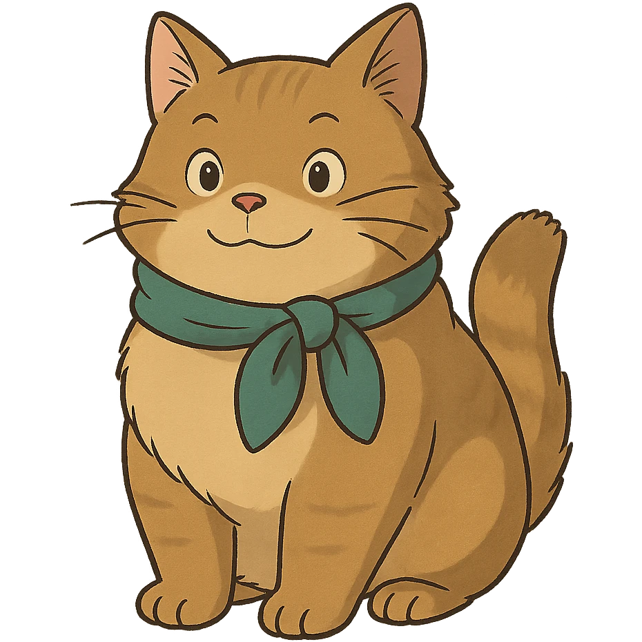 friendly cat with a scarf emoji