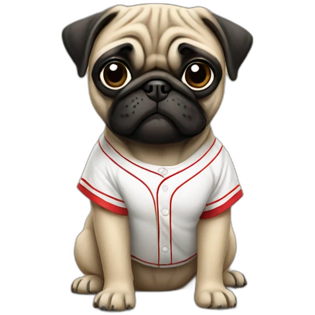 Pug with a baseball jersey  emoji