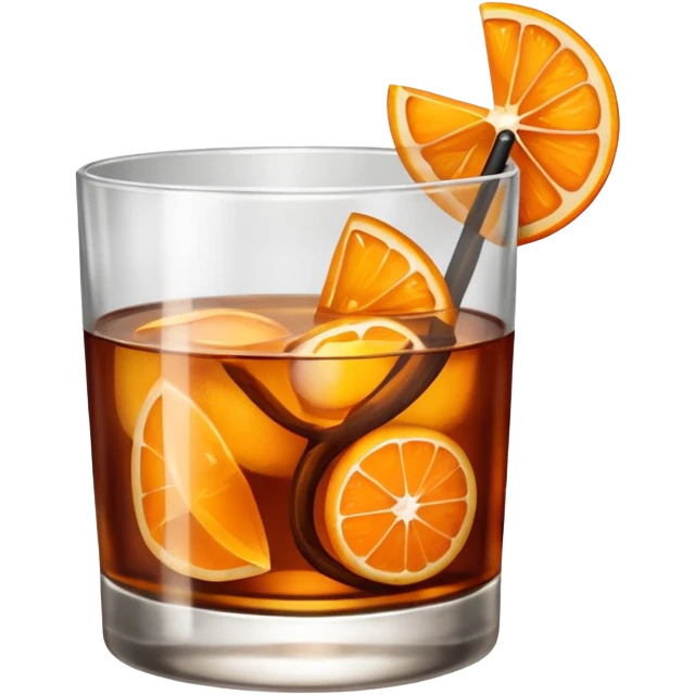 Brandy Old fashioned with orange peel emoji