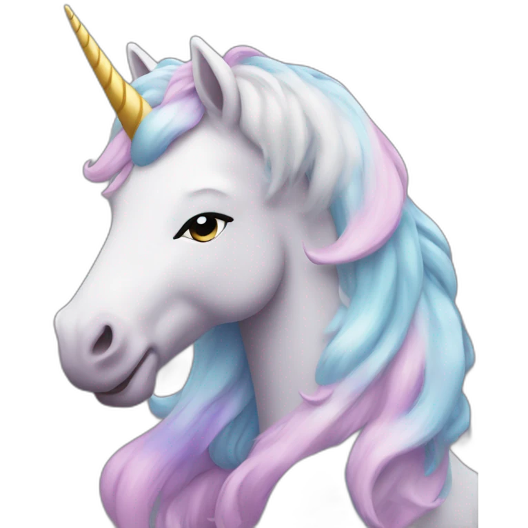 Cartoon unicorn flex emoji