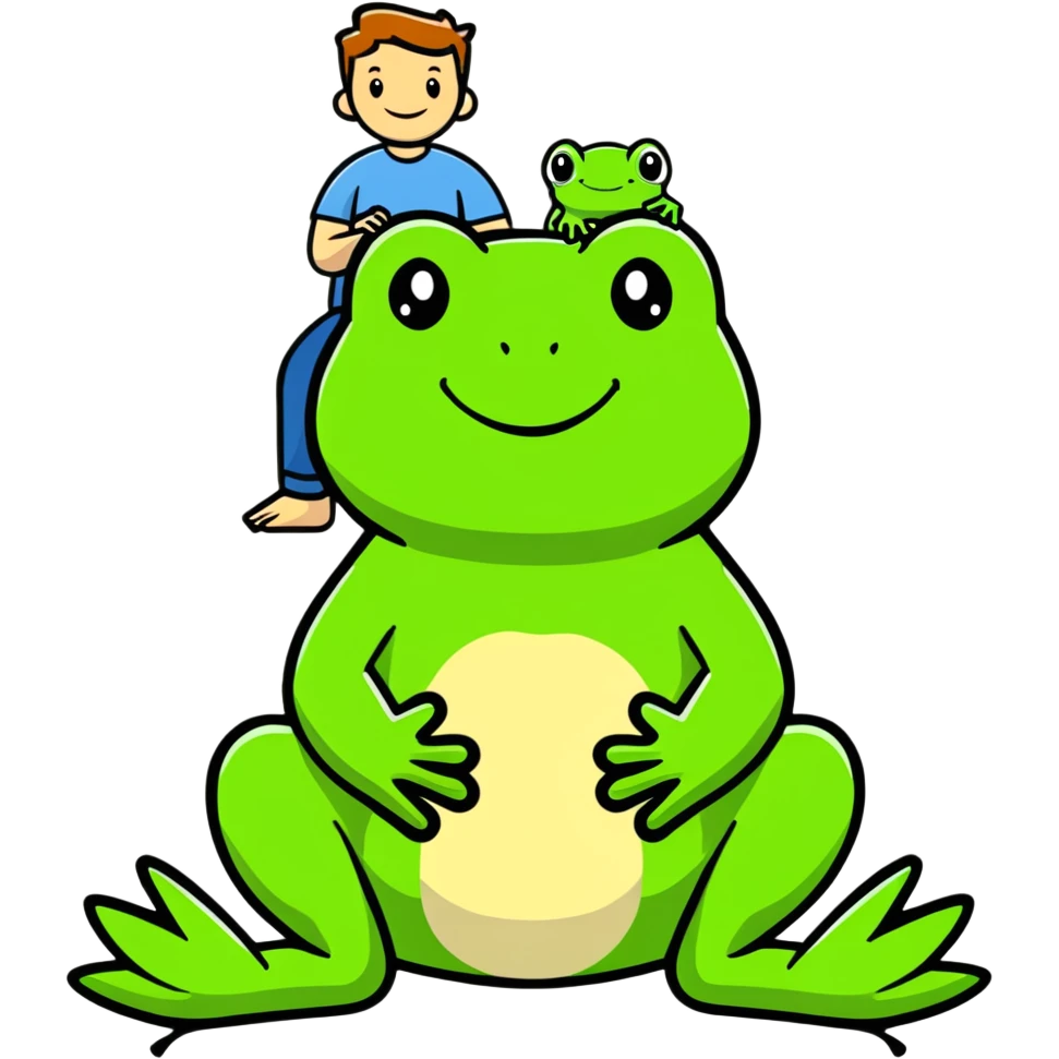 white guy on top of a frog emoji