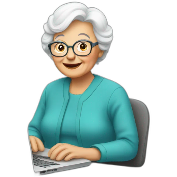 Grandma with computer emoji
