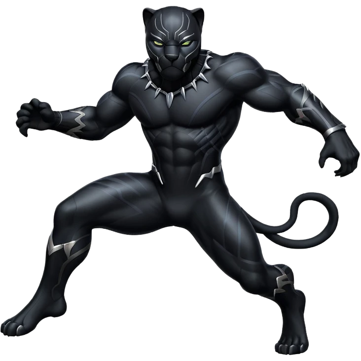 Running black panther emoji