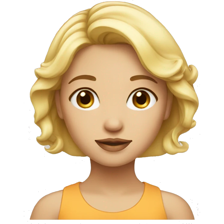 3/4 girl face blonde with round eyes emoji