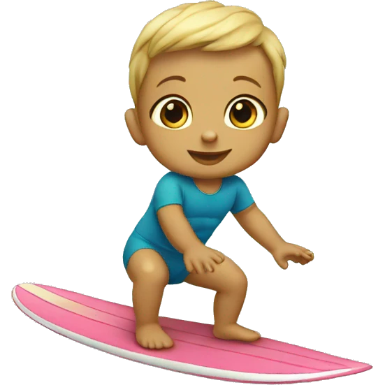 Surfing baby emoji