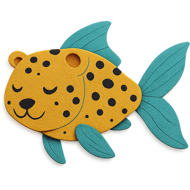 leopard with fish fins and tail emoji