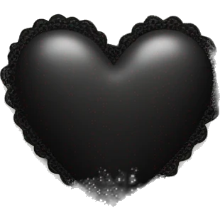 Black heart with lace around the edges emoji