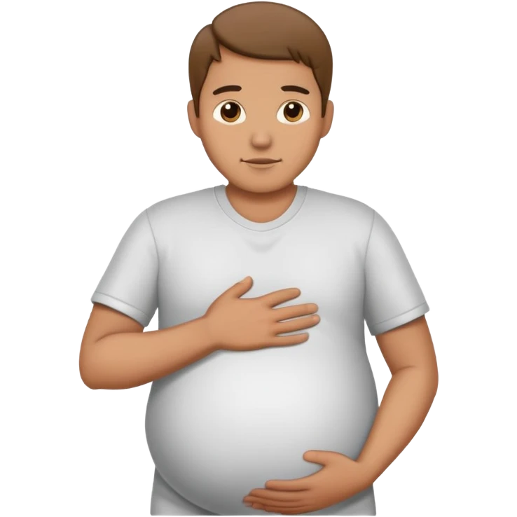 Pregnant man with hand on back emoji