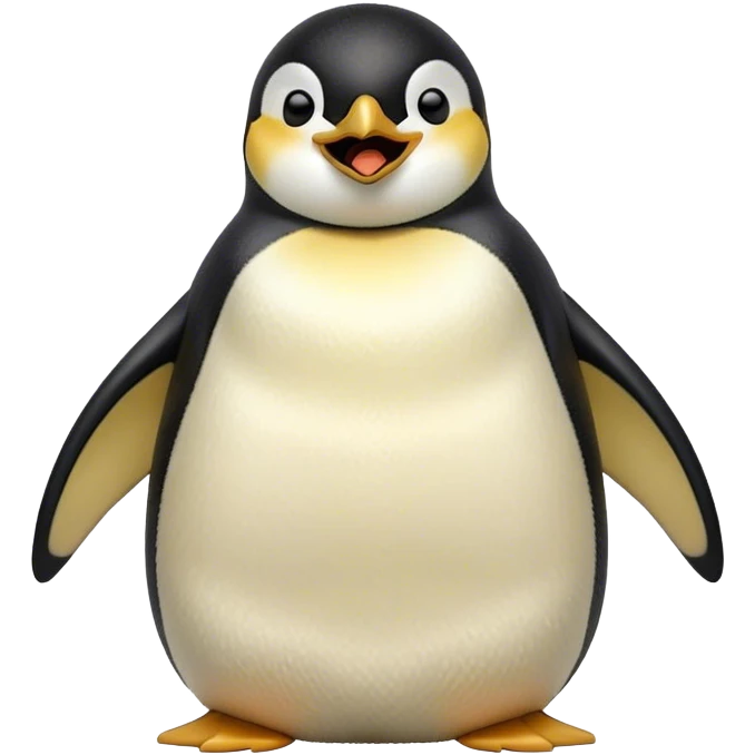 Cinematic Cute Yawning Emperor Penguin Portrait Emoji, Head tilted slightly with a dramatic, wide-open yawn, showcasing smooth, downy feathers with a striking contrast and sleepy, half-closed eyes, Simplified yet irresistibly adorable features, highly detailed, glowing with a soft, cozy polar glow, high shine, relaxed yet expressive, stylized with a touch of whimsical charm, soft glowing outline, capturing the essence of a drowsy yet affectionate arctic guardian that seems ready to stretch out and nap! emoji