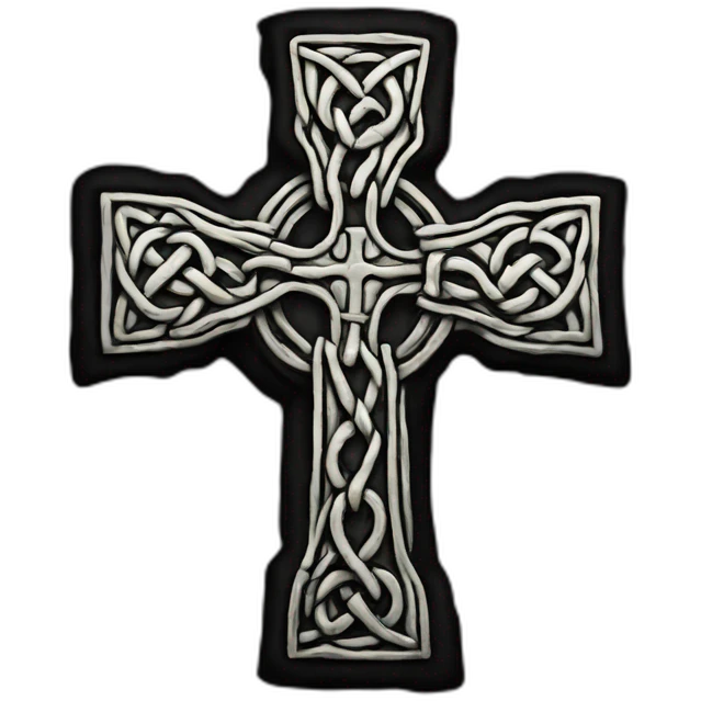 celtic cross on black flag emoji