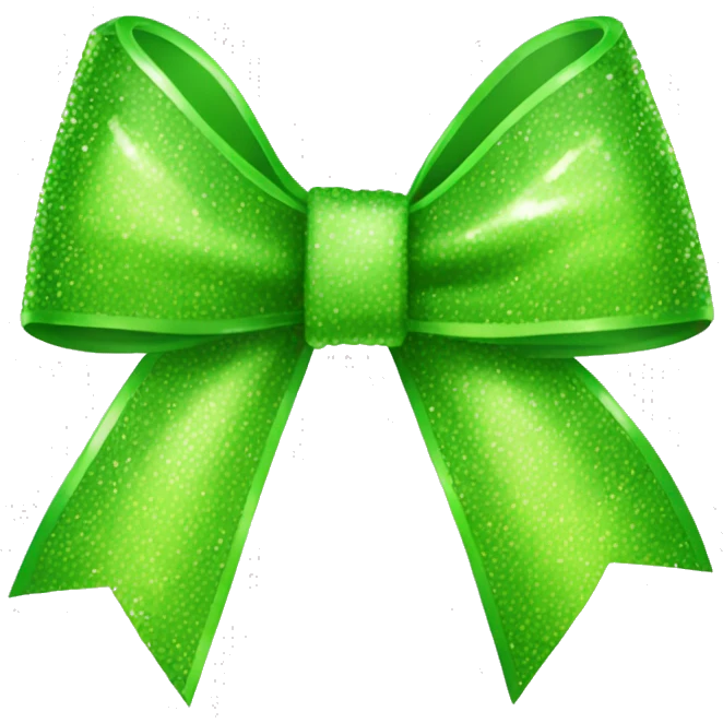lime green sparkling bow emoji