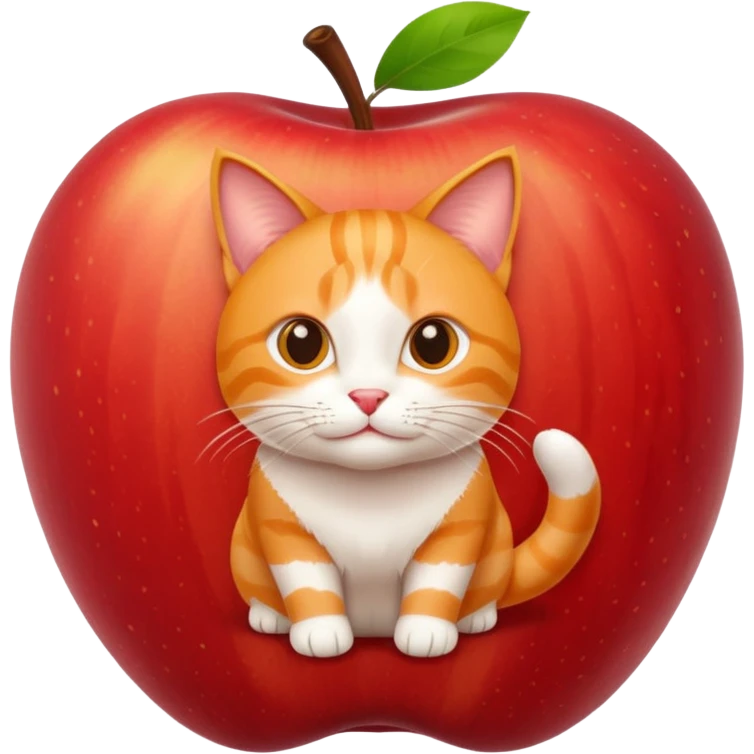 cat in apple emoji