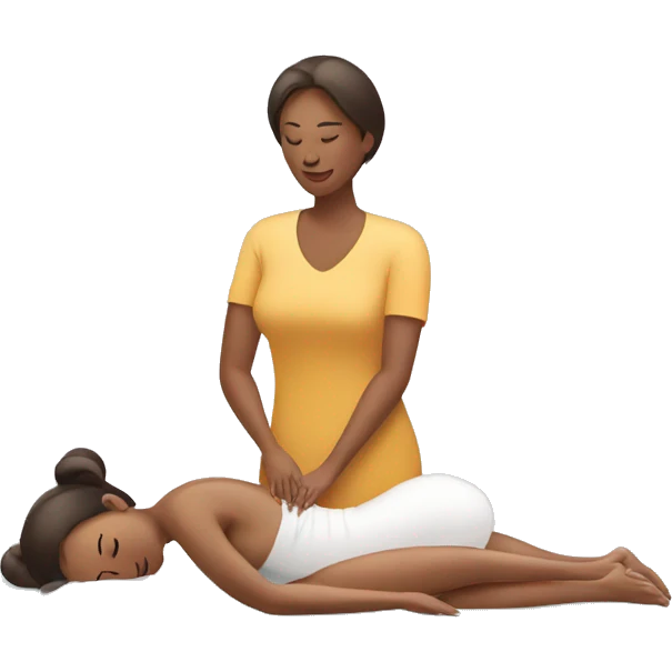 woman giving massage to another woman emoji