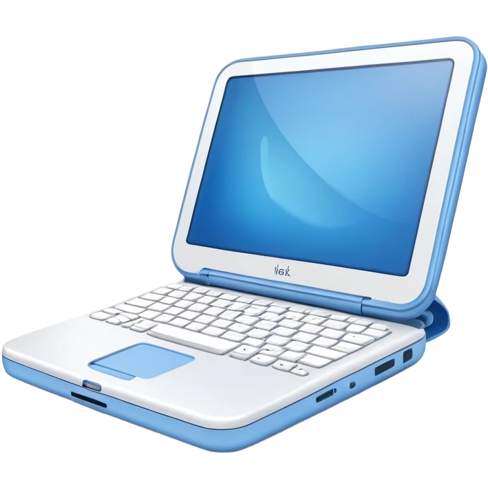Apple iBook Y2K blue clamshell portable laptop emoji