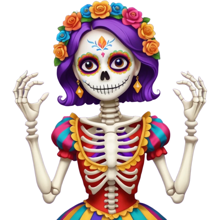 Mexican day of the dead- one female dancing skeleton  emoji