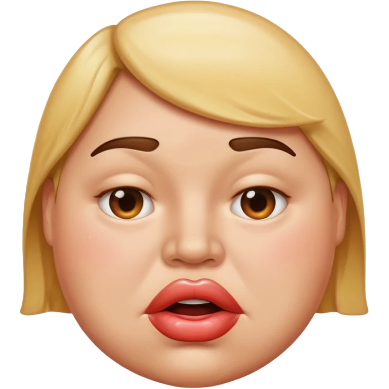 Sweaty emoji with big fat lips emoji