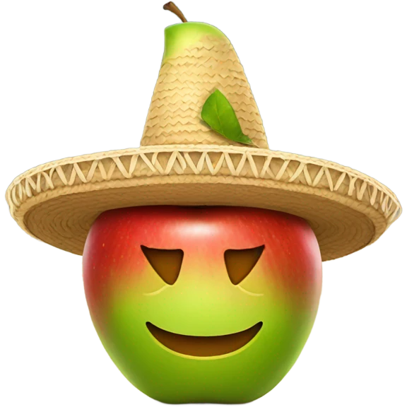 Apple wearing sombrero  emoji