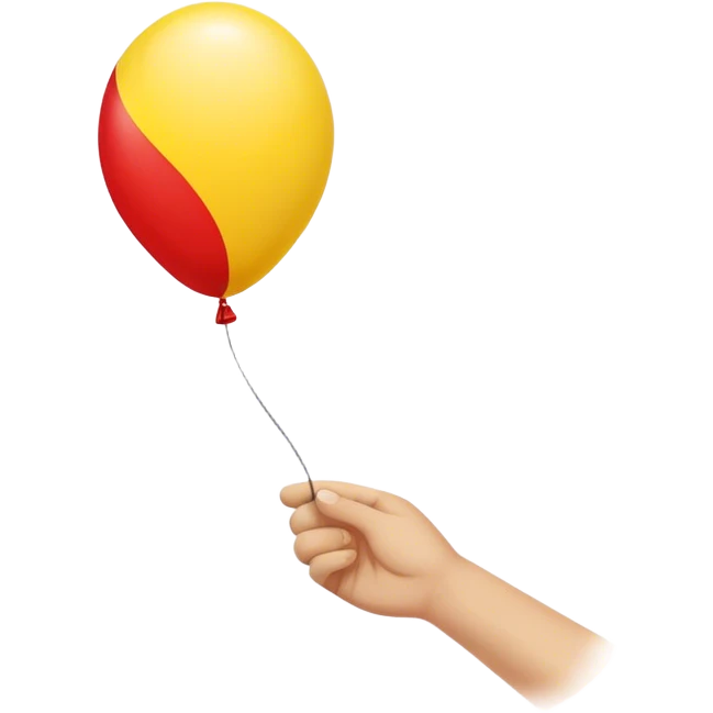 letting go of a yellow red balloon hand  emoji