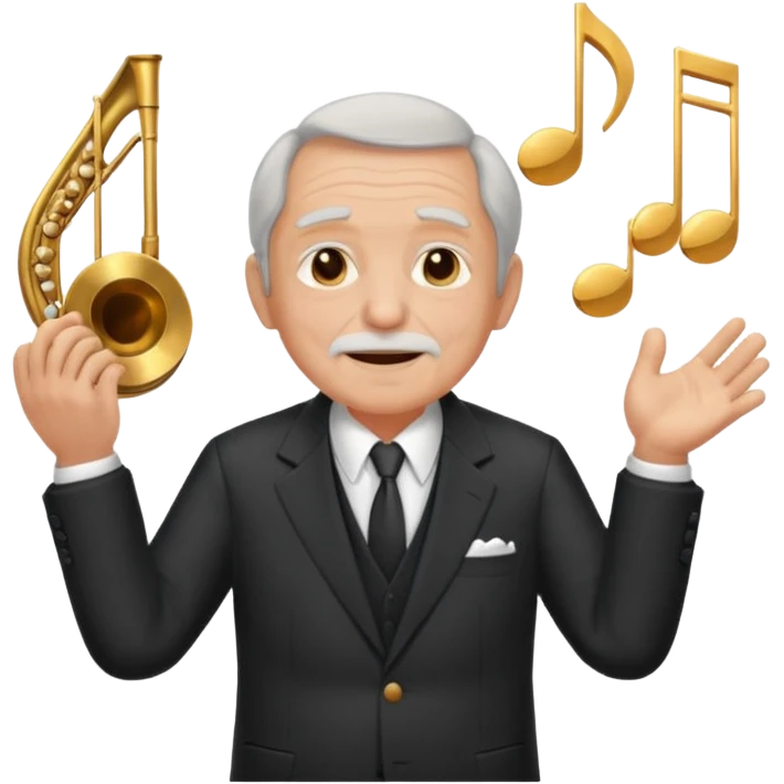 old man  music conductor emoji
