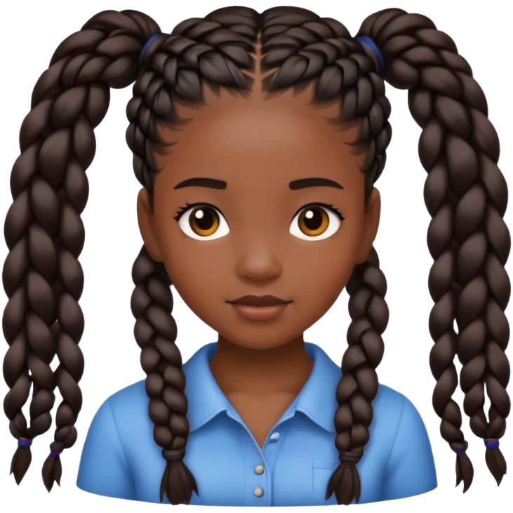 Black girl with braids emoji