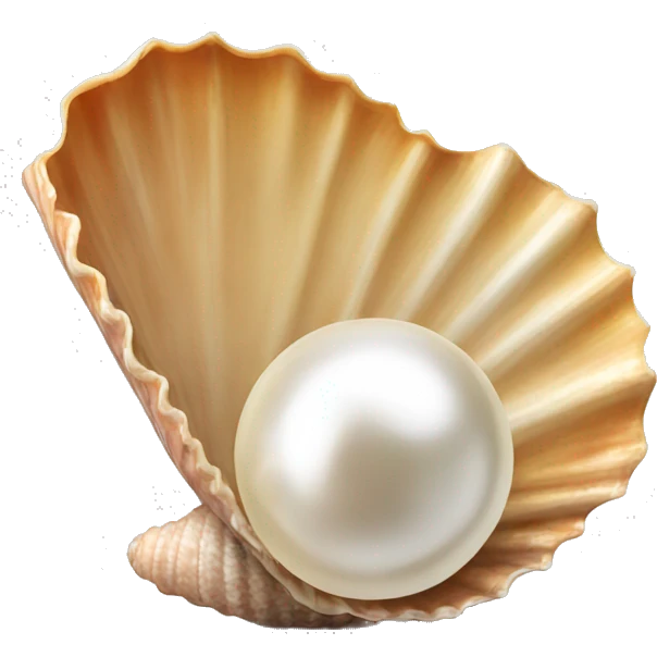 1 Seashell opened with 1 pearl no background  emoji