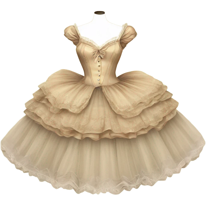 Vintage rococo begie  tutu emoji
