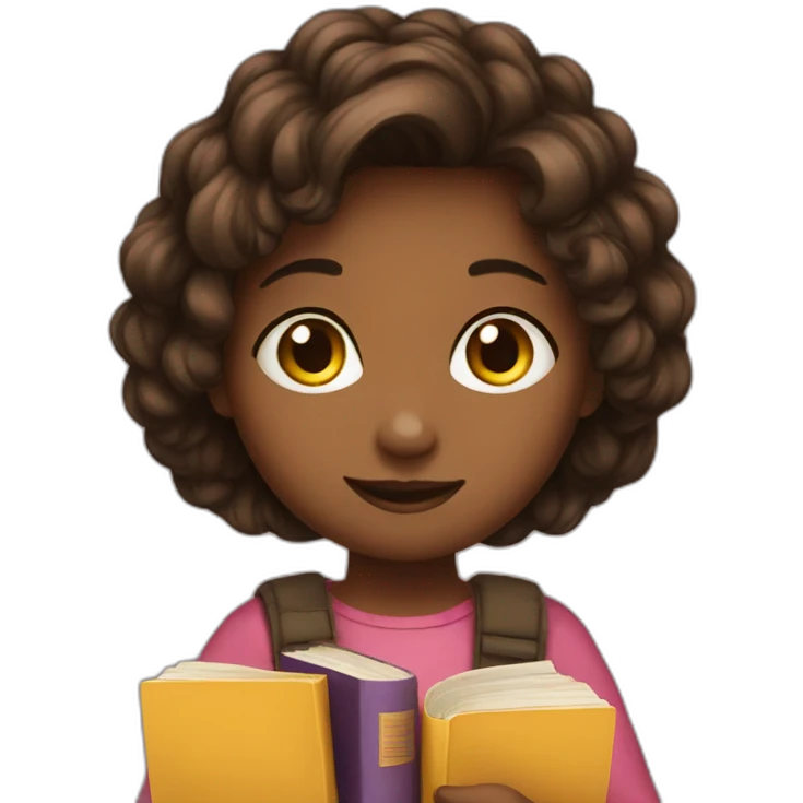 Girl and books emoji