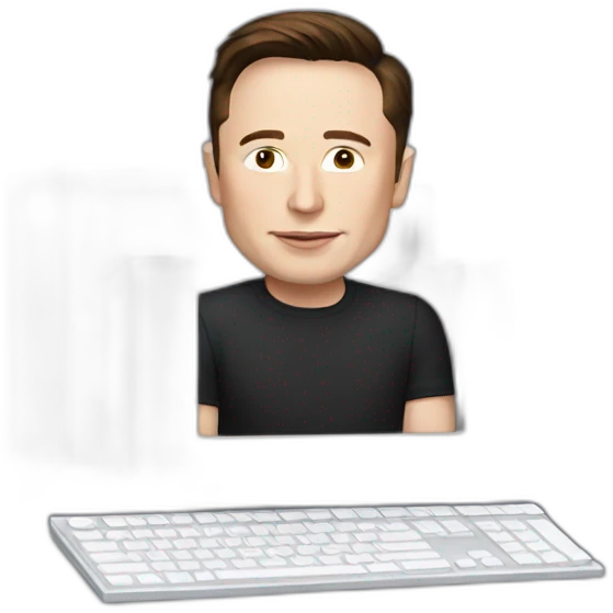 Elon musk with a computer emoji