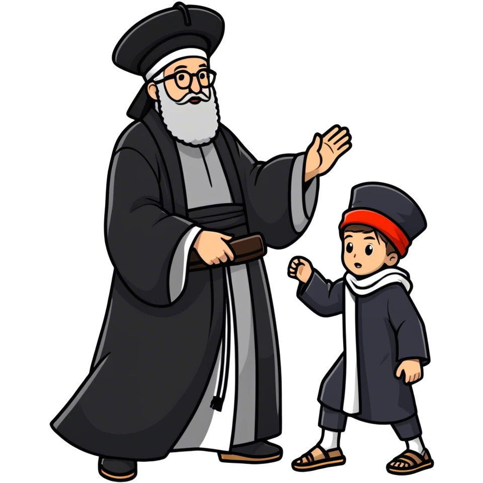 Israeli rabbi kicking out Palestinian kid  emoji