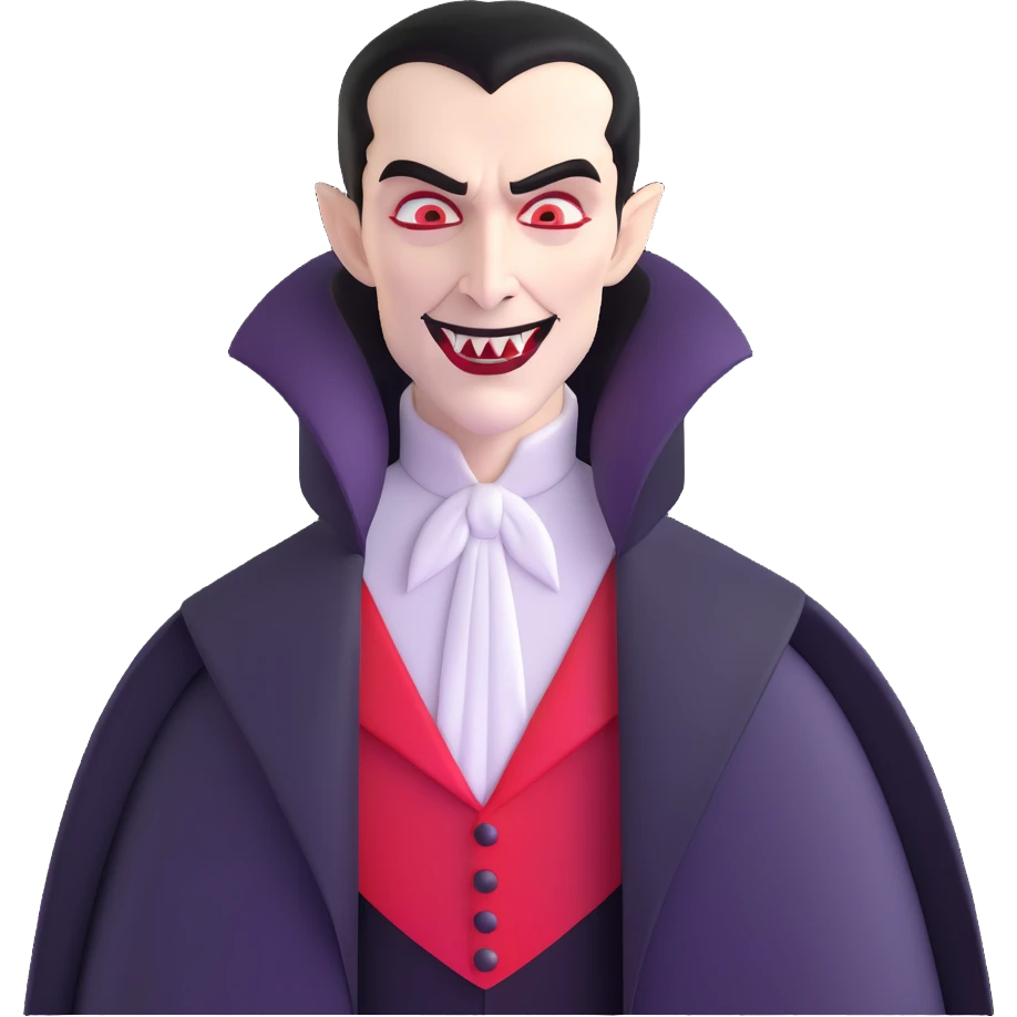 Count Dracula with pale skin and vampire fangs emoji