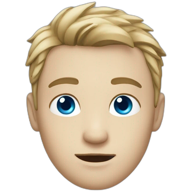 White male, blue eyes, drown hair emoji