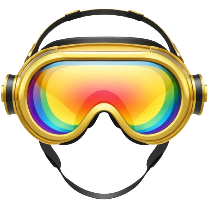 gold simulation rainbow visor goggles emoji