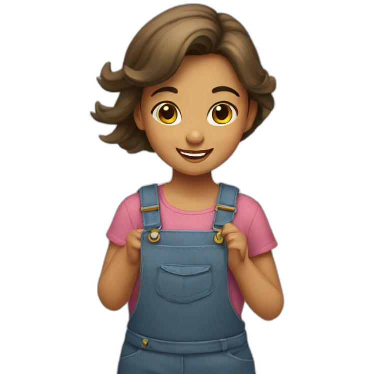 niña con cara  alegre emoji