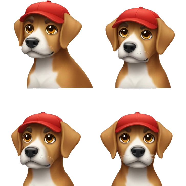 dog wearing red cap emoji